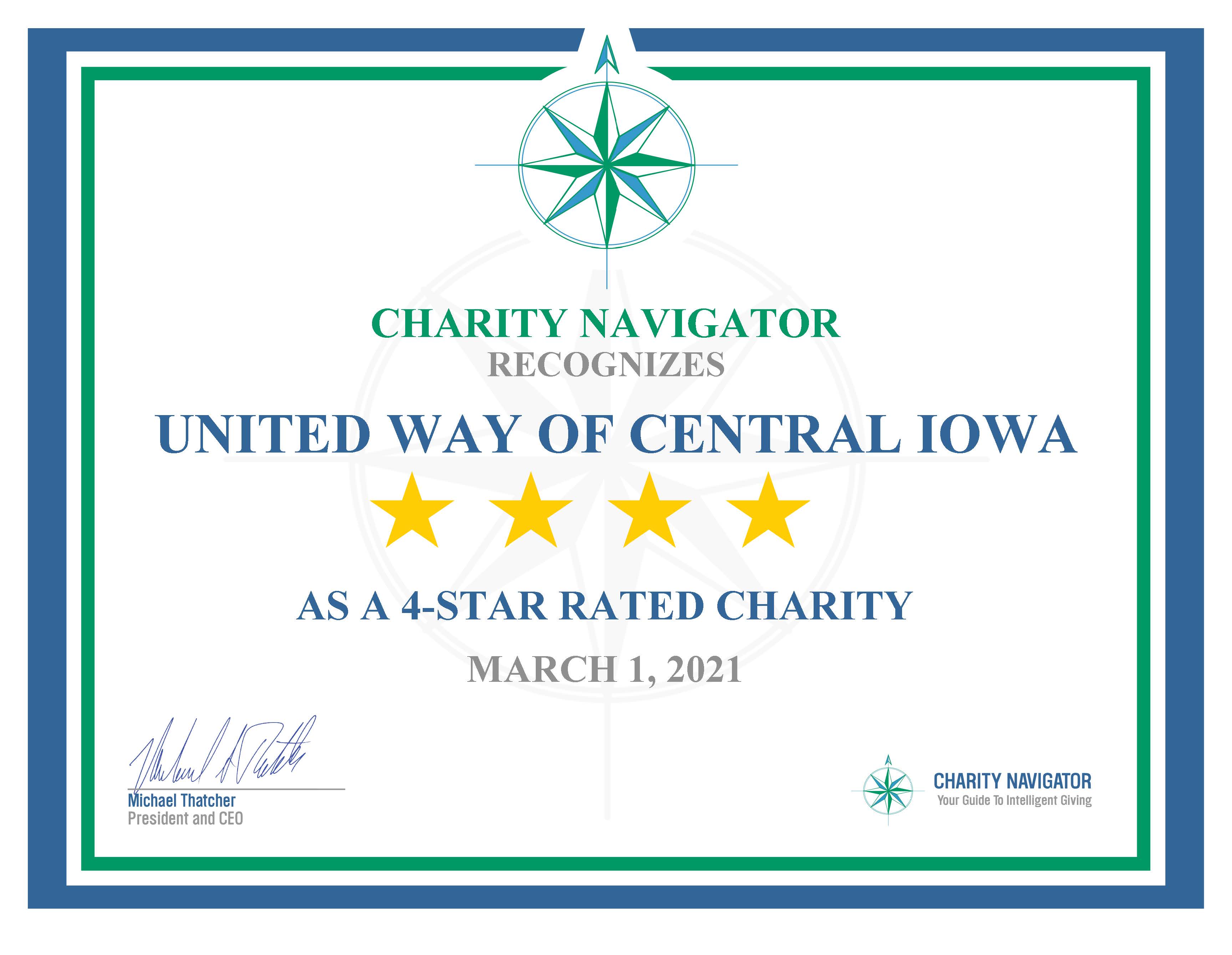 FourStar Rating from Charity Navigator